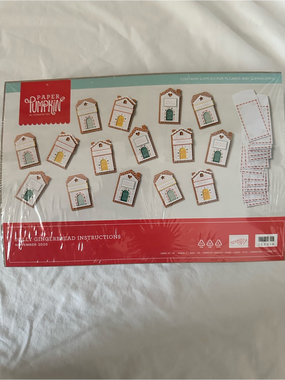 Holiday Jolly Gingerbread Card Kit - Refill- No stamps or Stampin’ Spot